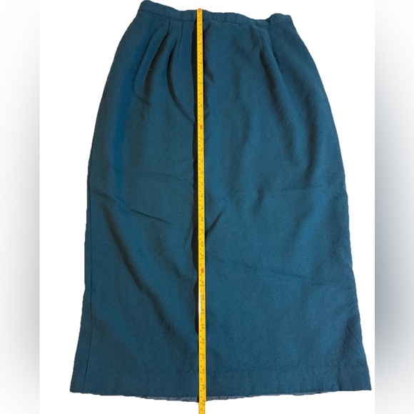 VALERIE STEVENS Women’s Pure Wool Deep Teal Lined Pencil Skirt Size 16 - Picture 6 of 9